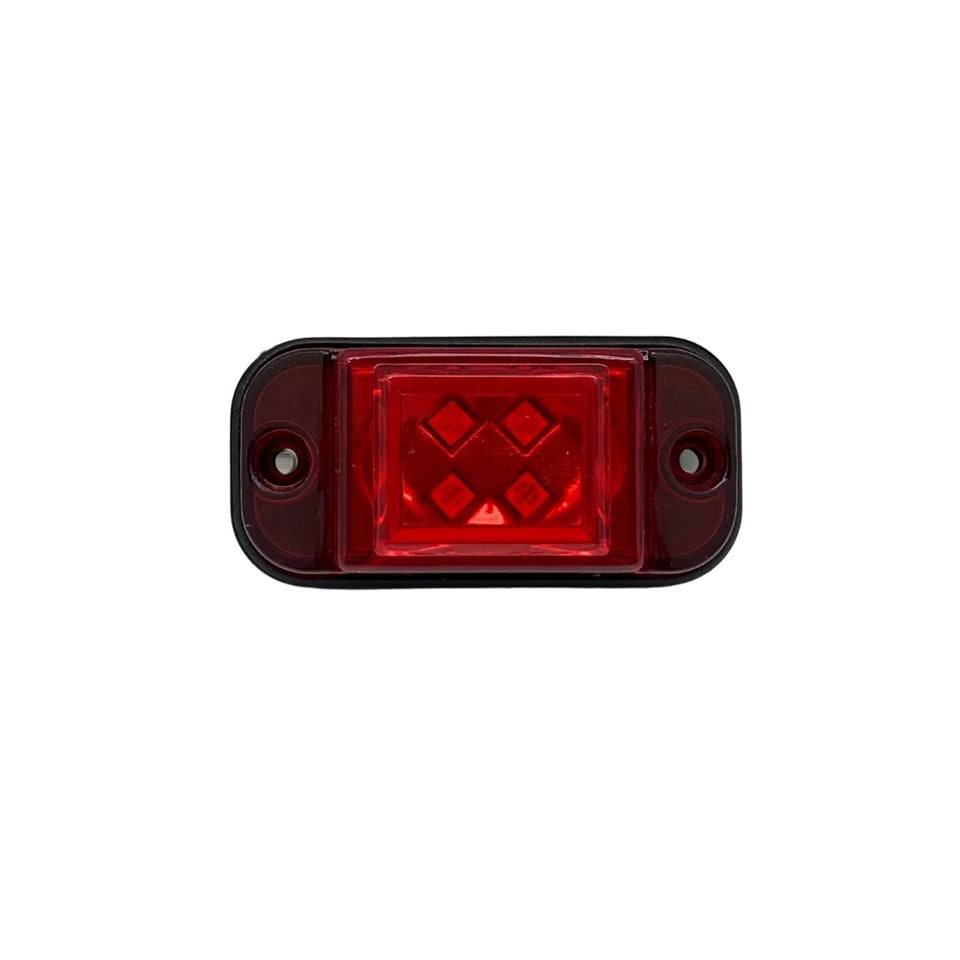 12V-24V YAN İKAZ LAMBASI DORSE SİDE MARKER KIRMIZI (4 LEDLİ) (76*37 MM)