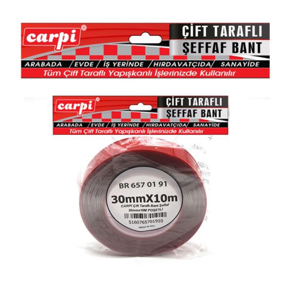 ÇİFT TARAFLI BANT 30 MM X 10 MT ŞEFFAF (SİLİKONLU)