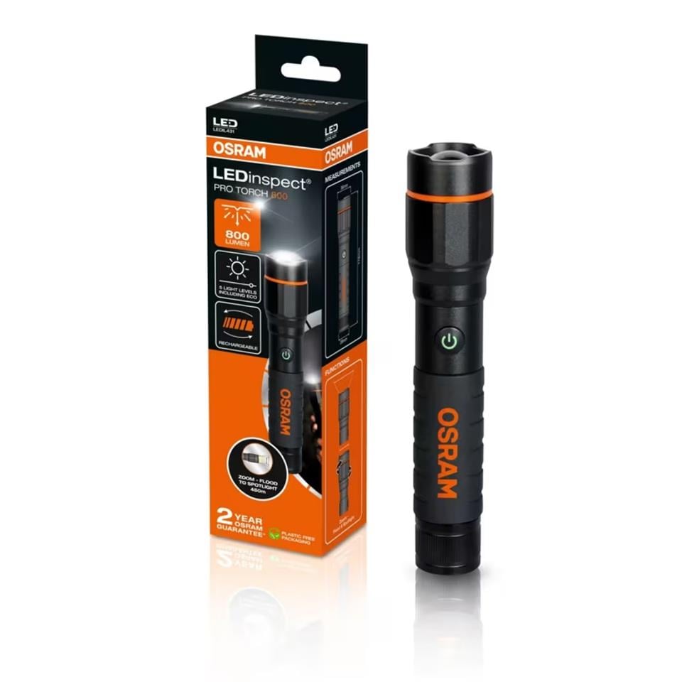 OSRAM EL FENERİ LEDLİ FONKSİYONLU ŞARJLI MIKNATISLI 800 LÜMEN (180*35 MM)