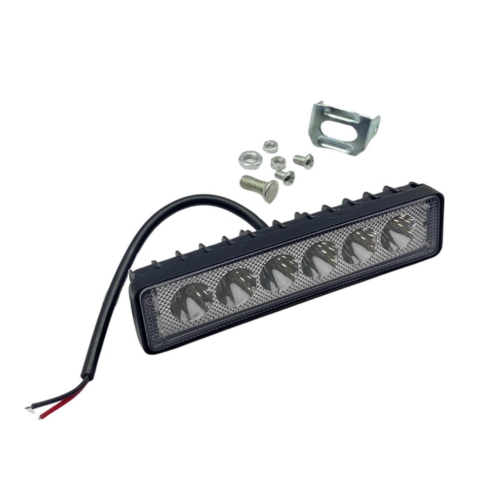12V-24V ÇALIŞMA LAMBASI/OFF-ROAD İNCE TİP (6 X 3W LEDLİ) (160*45 MM)