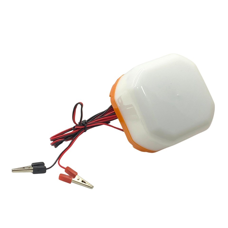 12V SEYYAR LAMBA LEDLİ 30W (1.5 MT KABLOLU KROKODİL MAŞALI) (BEYAZ)