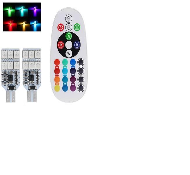 12V KUMANDALI 12 LEDLİ (T10 DİPSİZ) AMPUL 7 RENKLİ 4 FONKSİYONLU UNIVERSAL (2 AD)