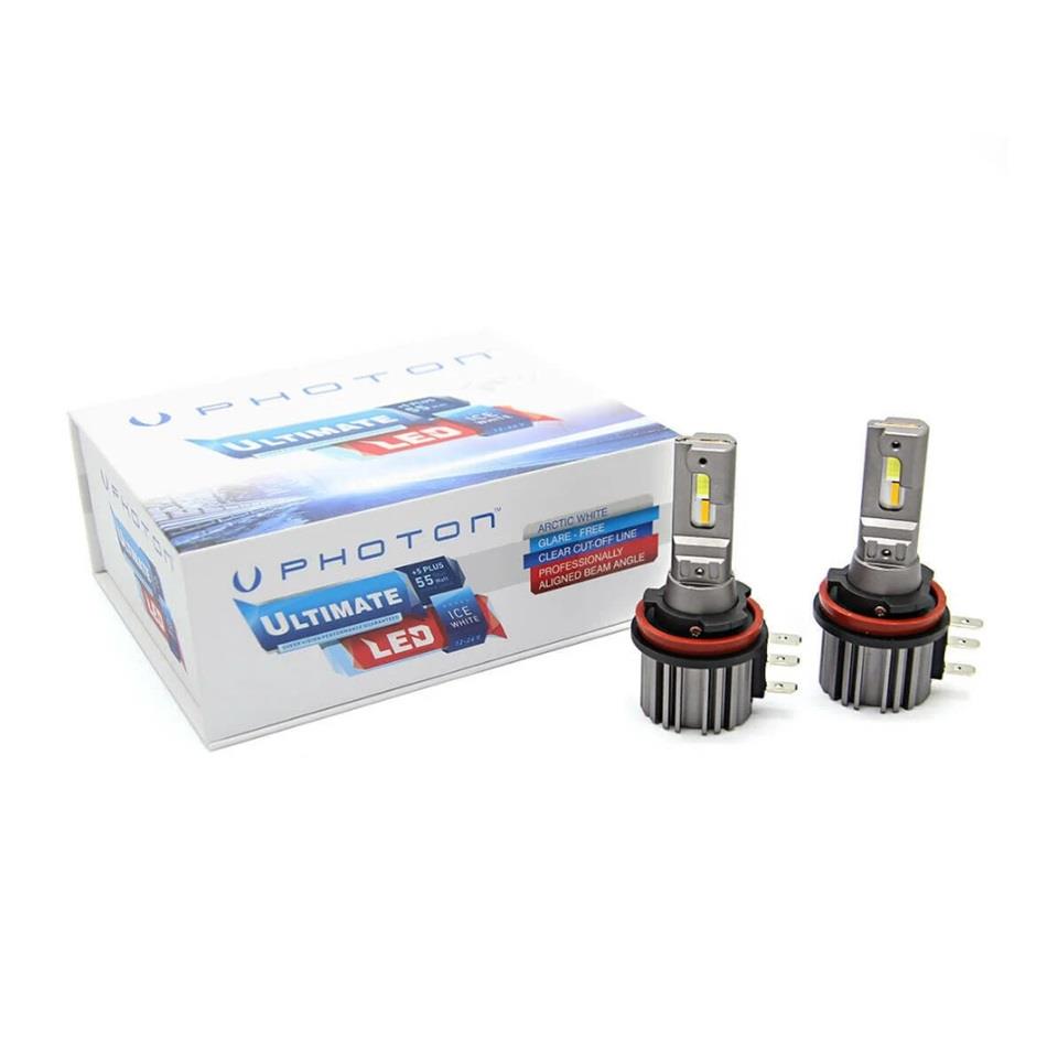 PHOTON 12V-24V H15 CSP LED XENON FAR AMPUL SETİ 6000K 9500 LÜMEN FANSIZ SARI-BEYAZ