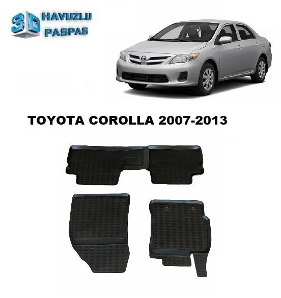 3D ARAÇ PASPASI (SİYAH) (4 PARÇA) TOYOTA COROLLA 2007-2013