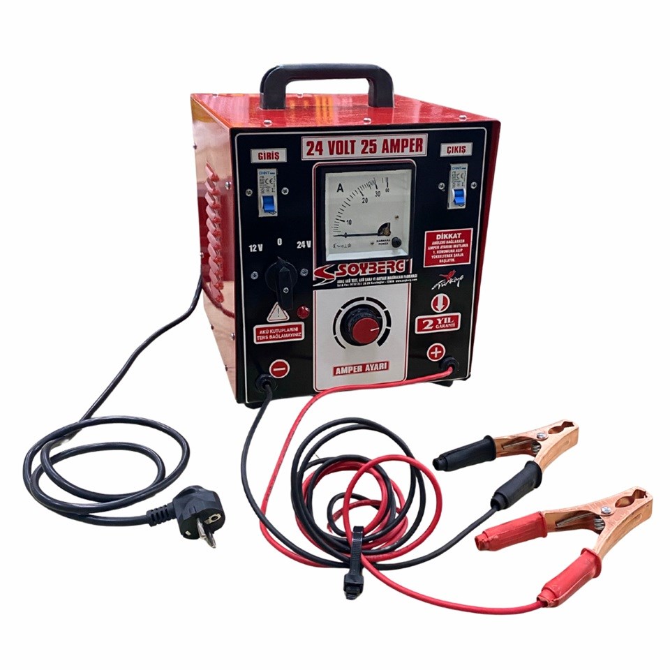 SOYBERG 12V-24V ŞARJ REDRESÖRÜ (AKÜ ŞARJ CİHAZI) (AMPER AYARLI) 25 A