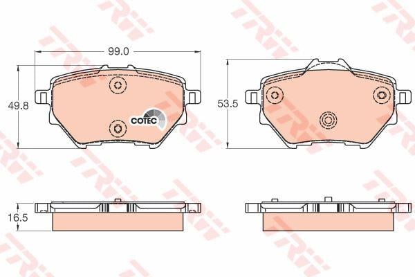 TRW ARKA FREN BALATASI CITROEN C4 GRAND PICASSO II-PEUGEOT 308 II/3008/5008 II