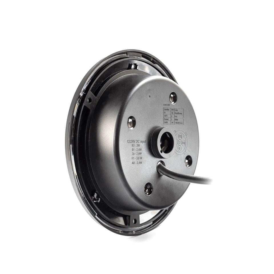 FRISTOM 12V-36V STOP LAMBASI YUVARLAK (NEON LEDLİ) (3 FONKSİYONLU) (KIRMIZI-SARI) (155 MM) E9