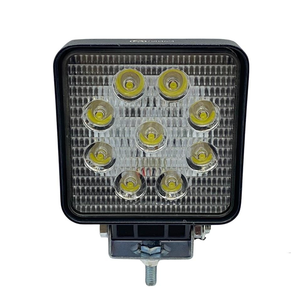 9V-60V ÇALIŞMA LAMBASI KARE 27W (9 LEDLİ) (109*109*59 MM) KALIN TİP