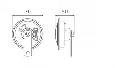 SEGER 12V DİDİT KORNA 420 HZ İNCE SES (2 FİŞLİ) (76 MM)