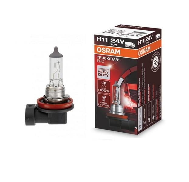 OSRAM 24V H11 AMPUL 70W TRUCKSTAR+%100 FAZLA IŞIK SARSINTIYA DAYANIKLI