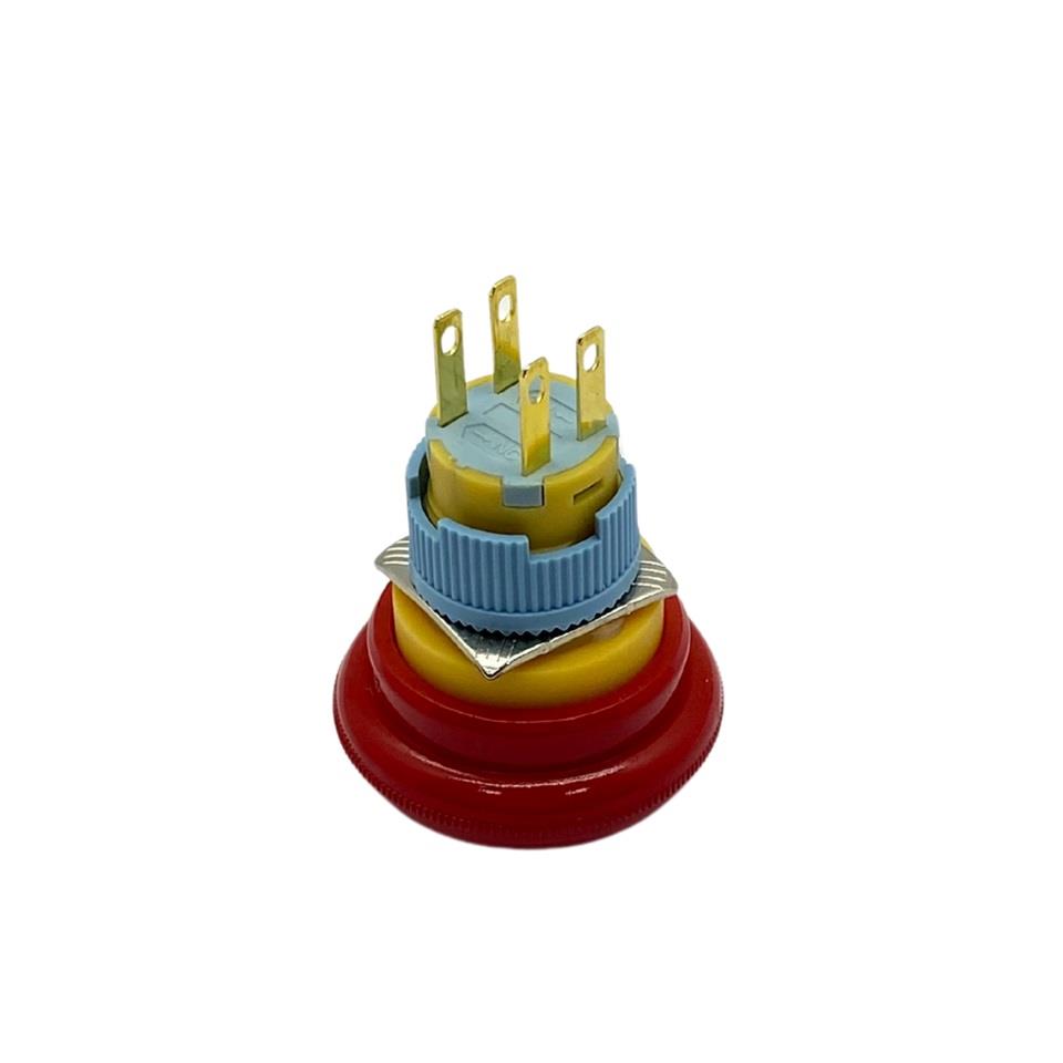 ACİL STOP BUTONU (KALICI) (ON/OFF) (16 MM) KIRMIZI 2NC KONTAKLI
