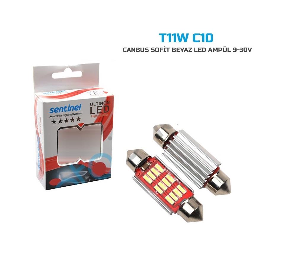 9V-30V SOFİT AMPUL 12 LEDLİ BEYAZ CANBUS (39 MM) (2 AD)