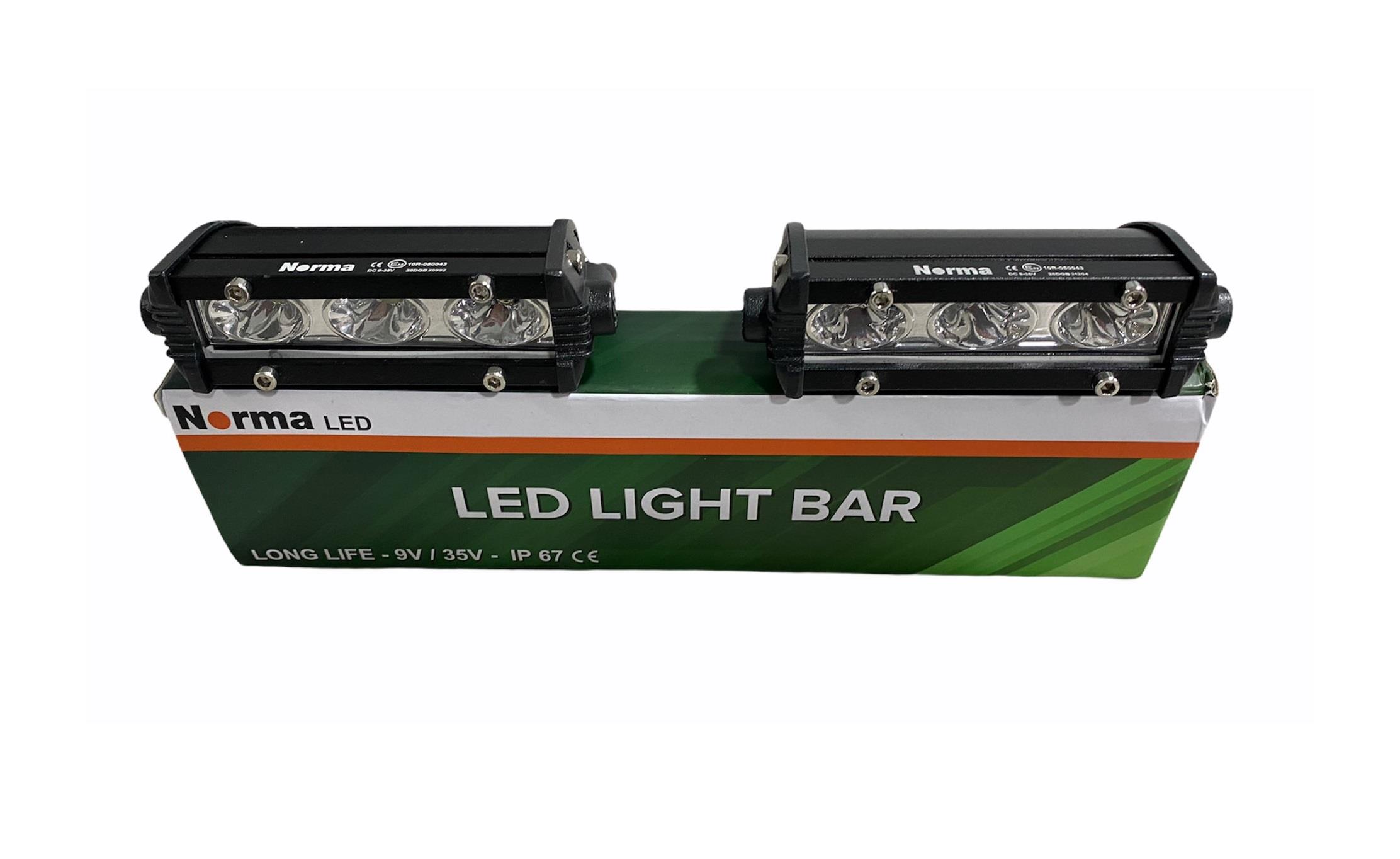 NORMA 9V-35V LED BAR OFF-ROAD 9W (3 LEDLİ) TEK SIRA İNCE DÜZ (100 MM) (2 AD)