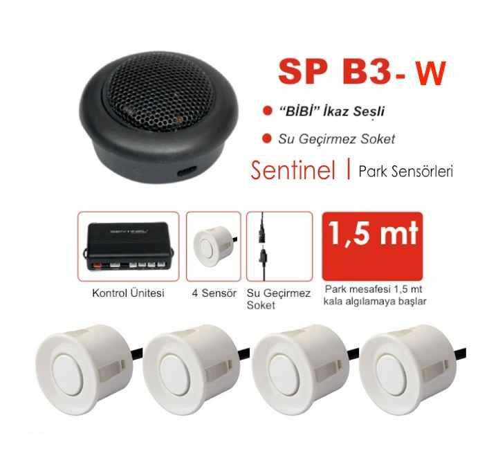 SENTINEL PARK SENSÖRÜ SES İKAZLI (SES AYARLI) (22 MM) BEYAZ