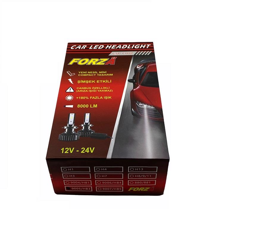 12V-24V HB3 9005 CSP LED XENON FAR AMPUL SETİ 55W 6500K 8000 LÜMEN CANBUS