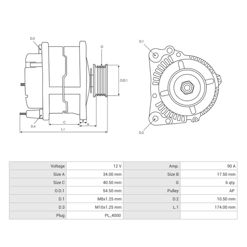 12V ALTERNATÖR DİNAMO 90 A (4 FİŞ) (IG-L-S-M) TOYOTA AURIS/AVENSİS/COROLLA 2001-2012