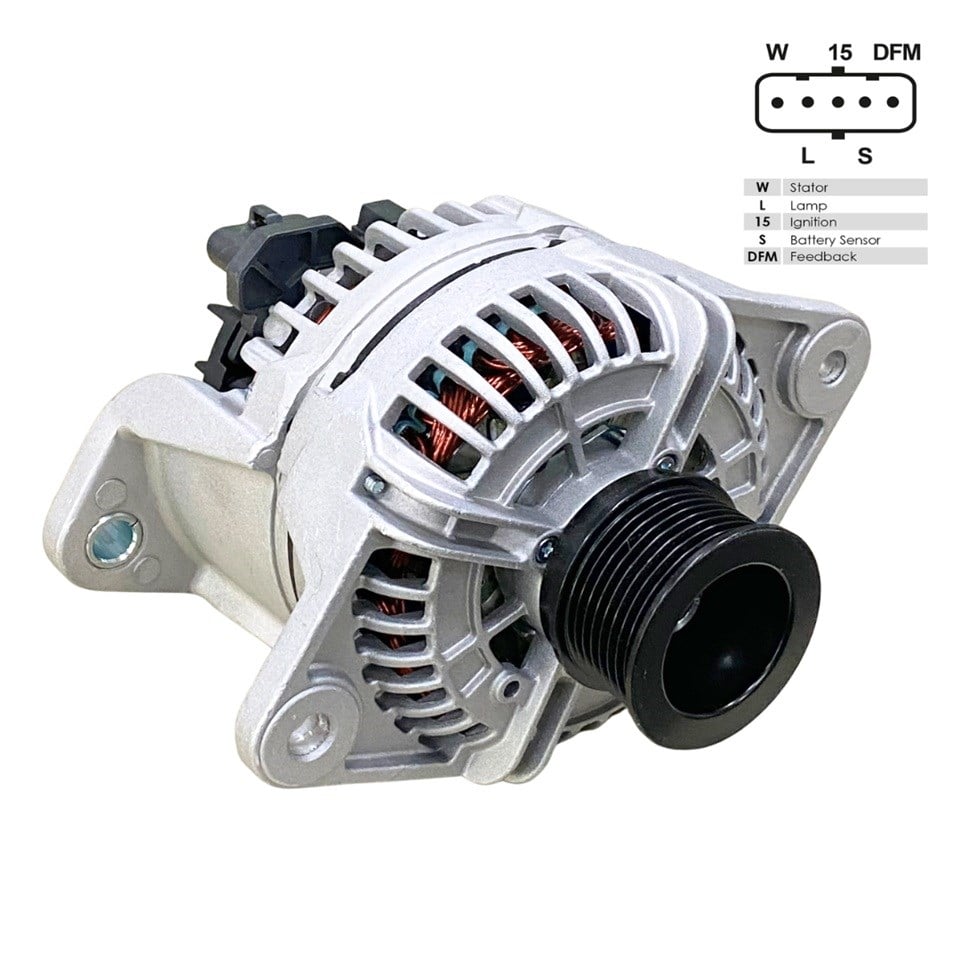 24V ALTERNATÖR DİNAMO BOSCH TİPİ 110 A (5 FİŞ SOKETLİ) (W-L-15-S-DFM) RENAULT-VOLVO