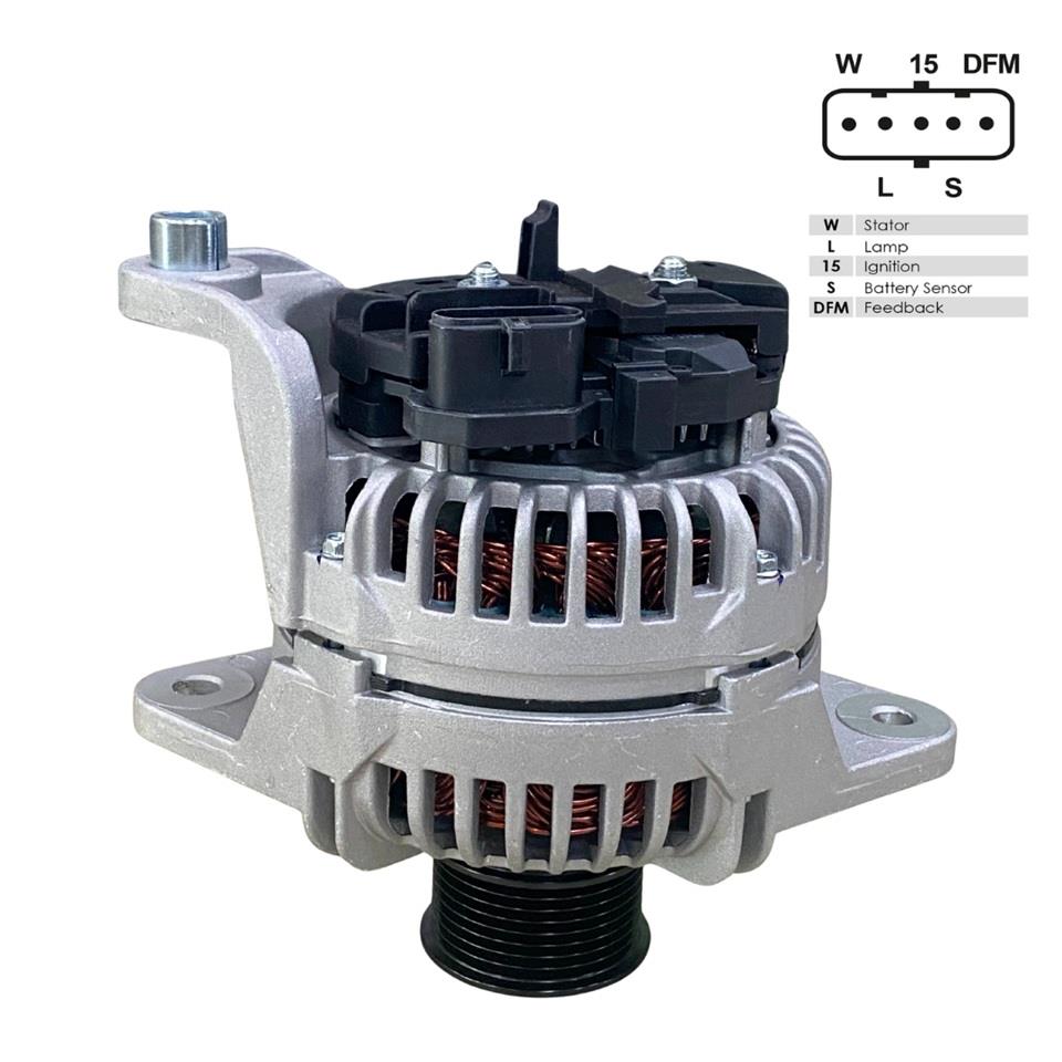 24V ALTERNATÖR DİNAMO BOSCH TİPİ 110 A (5 FİŞ SOKETLİ) (W-L-15-S-DFM) RENAULT-VOLVO