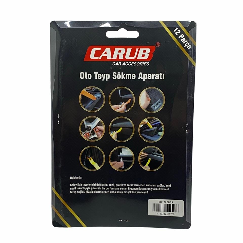 OTO TEYP-KAPI DÖŞEME-TAMPON-TORPİDO-TRİM PLASTİK PANEL-OTO KLİPS SÖKME APARAT SETİ (12 PARÇA)