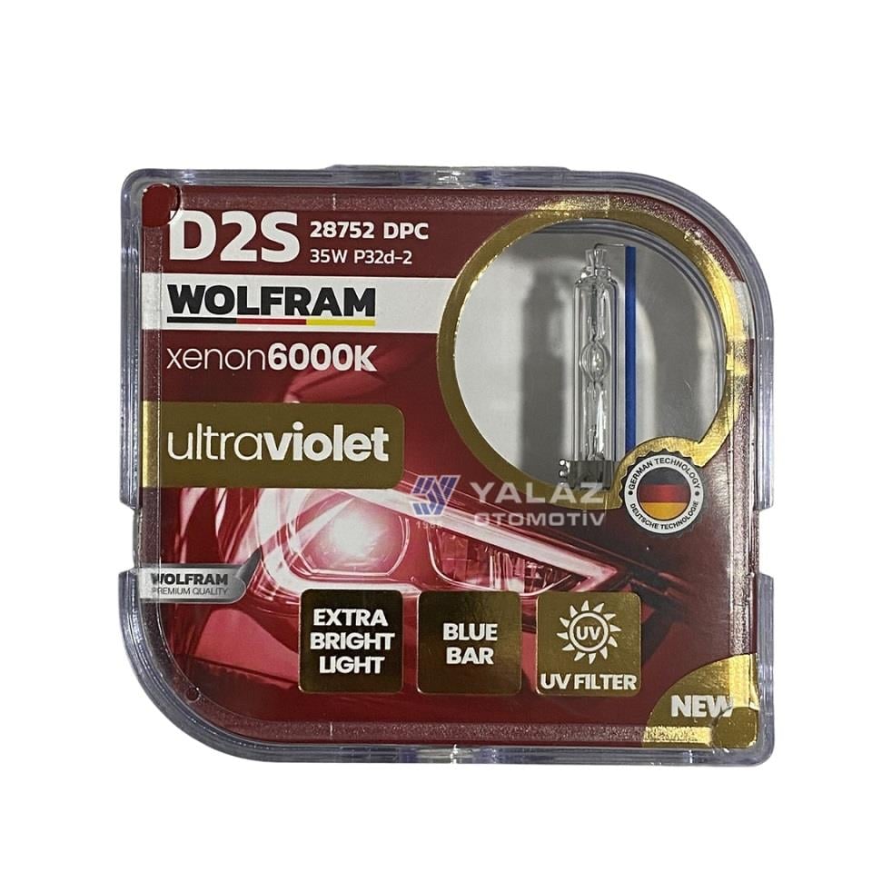 WOLFRAM 12V-24V XENON AMPUL D2S 35W 6000K EKSTRA PARLAK IŞIK (2 AD)