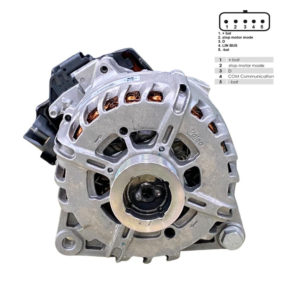 VALEO 12V ALTERNATÖR DİNAMO 180 A (LIN) (5 FİŞ) (START-STOP) CITROEN-PEUGEOT 2009 >