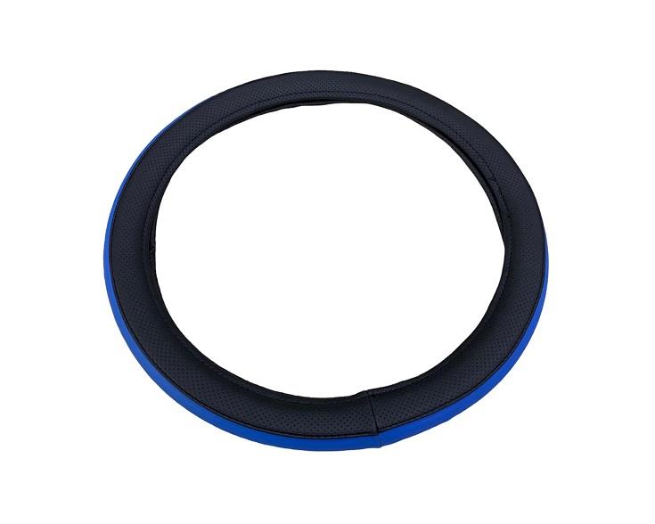 DİREKSİYON KILIFI SİYAH-MAVİ (SUNİ DERİ) (38-40 CM)