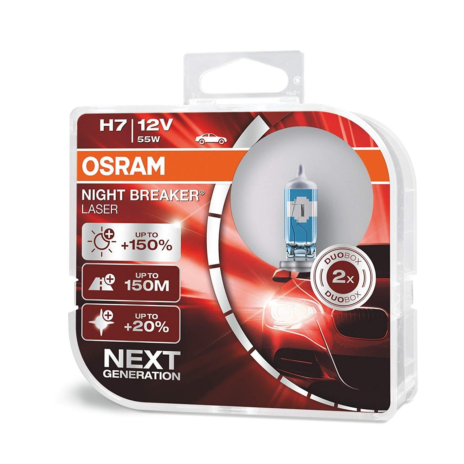 OSRAM 12V H7 AMPUL 55W +%150 FAZLA IŞIK NIGHT BREAKER LASER (2 AD)