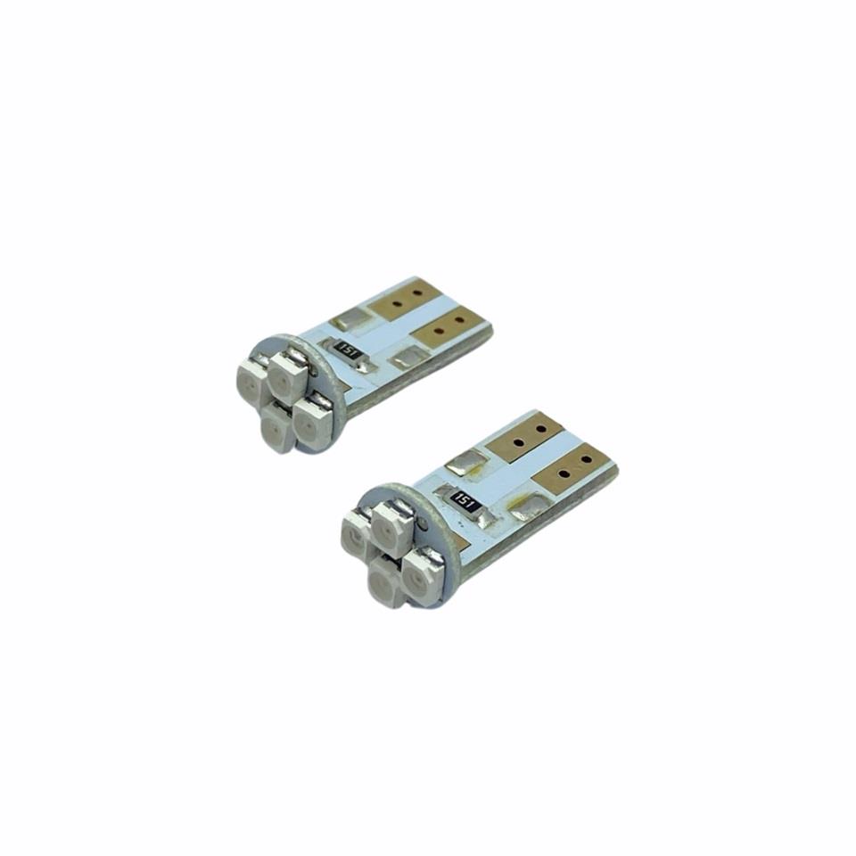 12V DİPSİZ AMPUL T10 (4 LEDLİ) SARI SMD (2 AD)