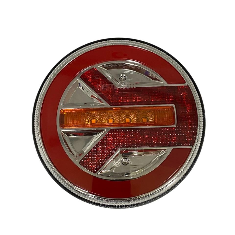 10V-30V STOP LAMBASI YUVARLAK (NEON LEDLİ) (3 FONKSİYONLU-KAYAR SİNYAL) (KIRMIZI-SARI) 140*35 MM SAĞ