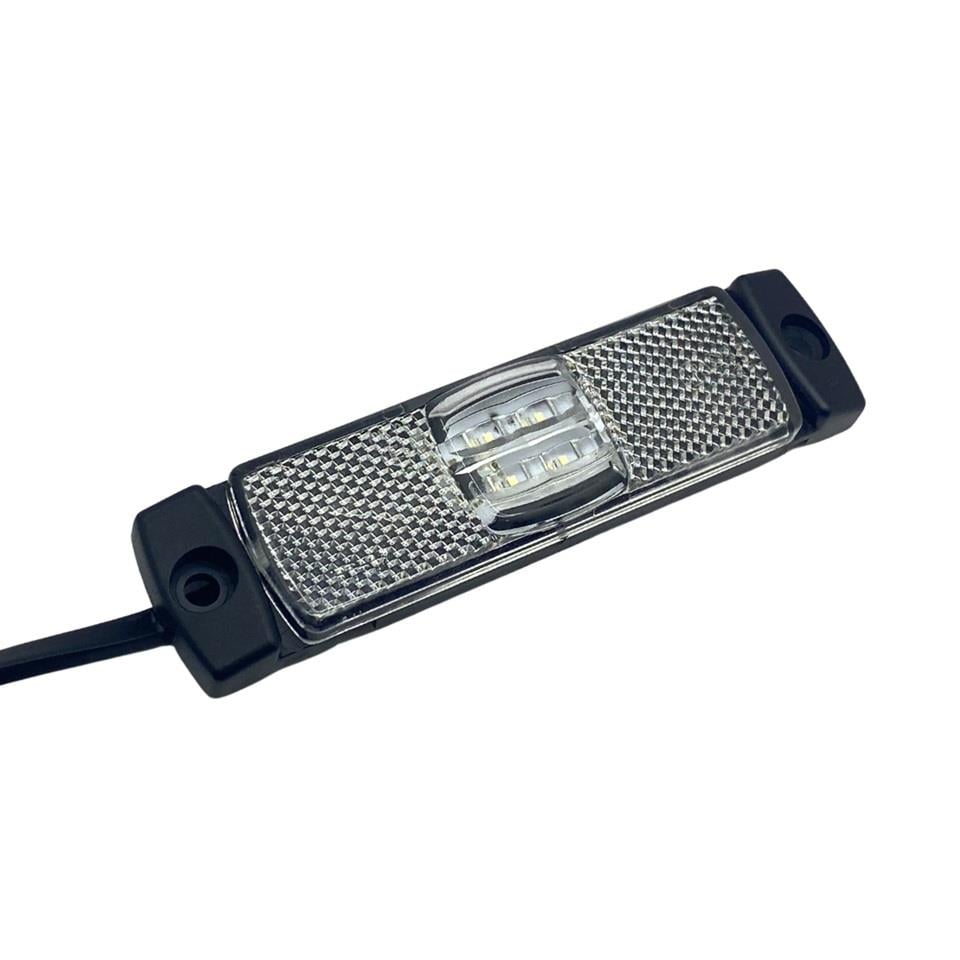 FRISTOM 12V-24V YAN İKAZ-PARK LAMBASI (SİDE MARKER) LEDLİ BEYAZ KRONE TİP DORSE (130*32 MM) E9