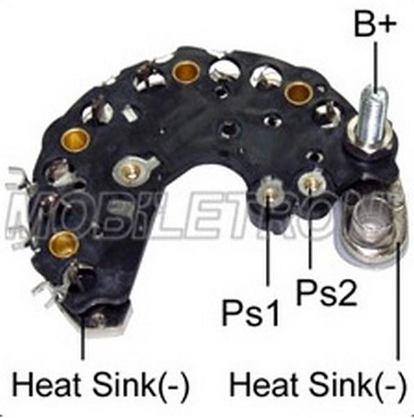 DİYOT TABLASI  VALEO TİPİ 150A (ÇİFT UÇLU) (İKAZ DİYOTSUZ) (-) (SU SOĞUTMALI) MERCEDES A160/VANEO