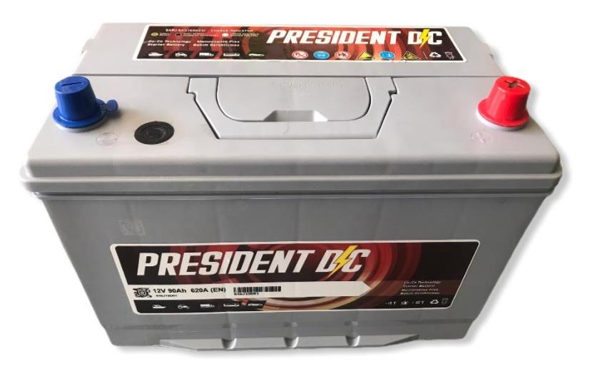 PRESIDENT 12V 90 AH AKÜ 710 A (EN) (306*175*224) HD (AĞIR HİZMET)