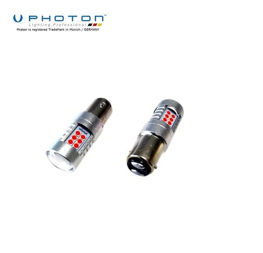 PHOTON 12V 1016 AMPUL 15 LEDLİ MERCEKLİ KIRMIZI (2 AD)