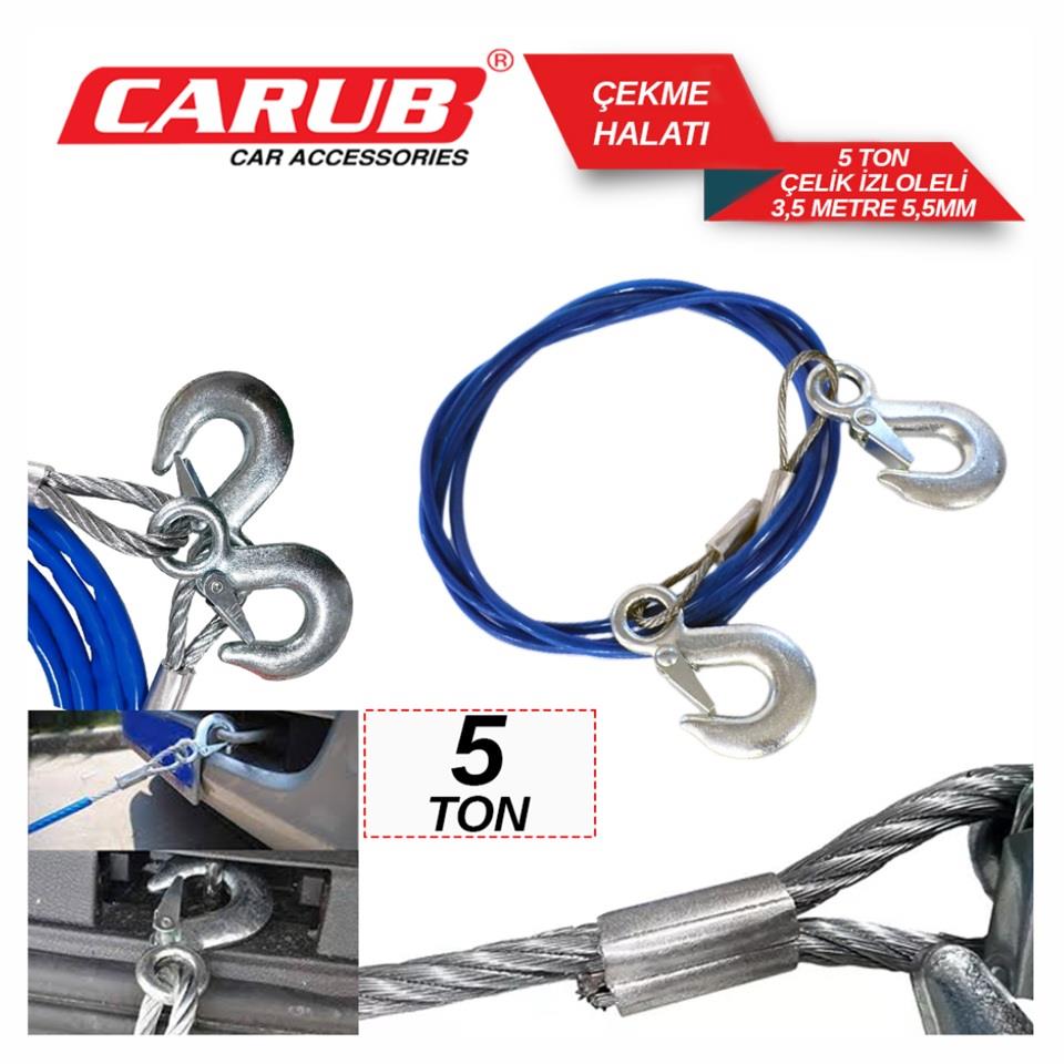 ÇEKME HALATI ÇELİK 5.5 MM (İZOLELİ) (5 TON) (3.5 MT)