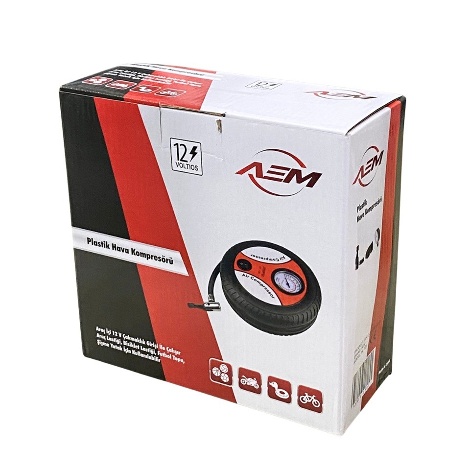 12V LASTİK ŞİŞİRME HAVA KOMPRESÖRÜ 260 PSI (ANALOG)