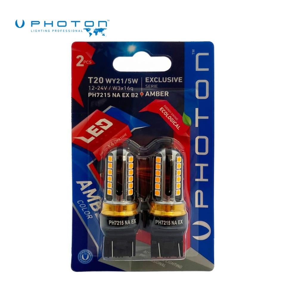 PHOTON 12V 1016 AMPUL DİPSİZ T20 (24 LEDLİ) SARI (2 AD)
