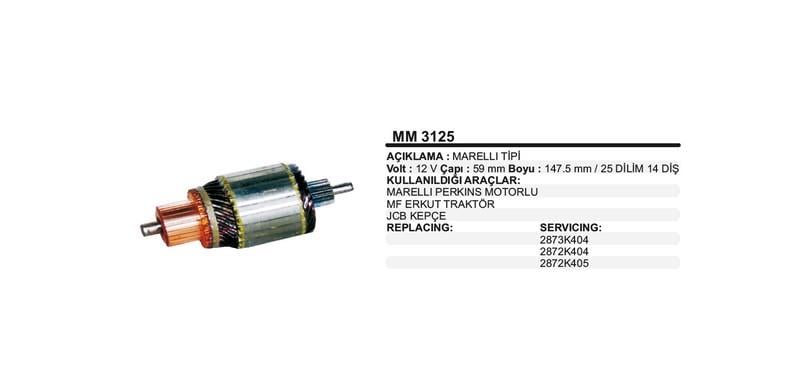 12V MARŞ KOLLEKTÖRÜ MARELLI TİPİ 14 DİŞ PERKINS ÇUKUROVA-ERKUNT-HİDROMEK-JCB-MASSEY FERGUSON