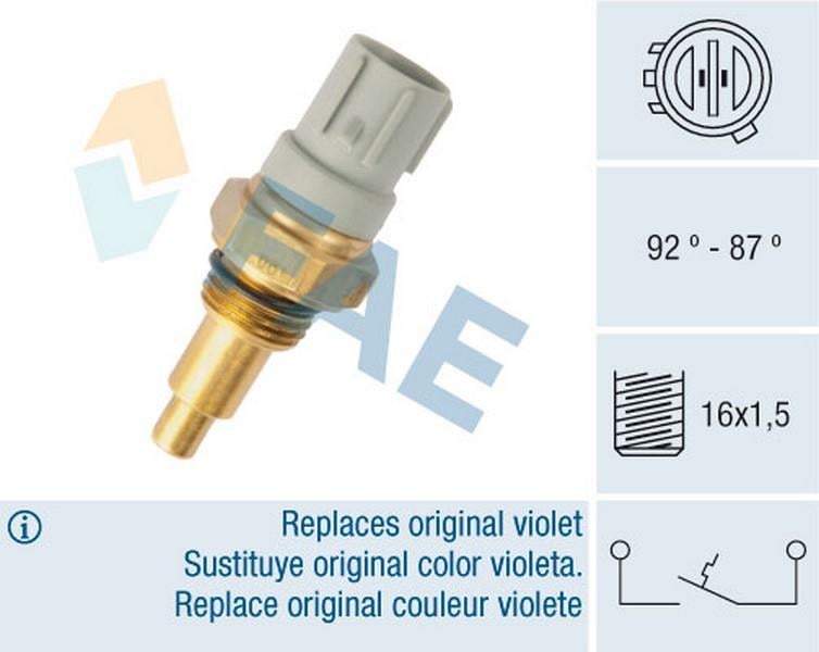 FAE FAN MÜŞÜRÜ 92/87 °C (SOKETLİ 2 FİŞ) (İNCE TİP) HYUNDAI ACCENT