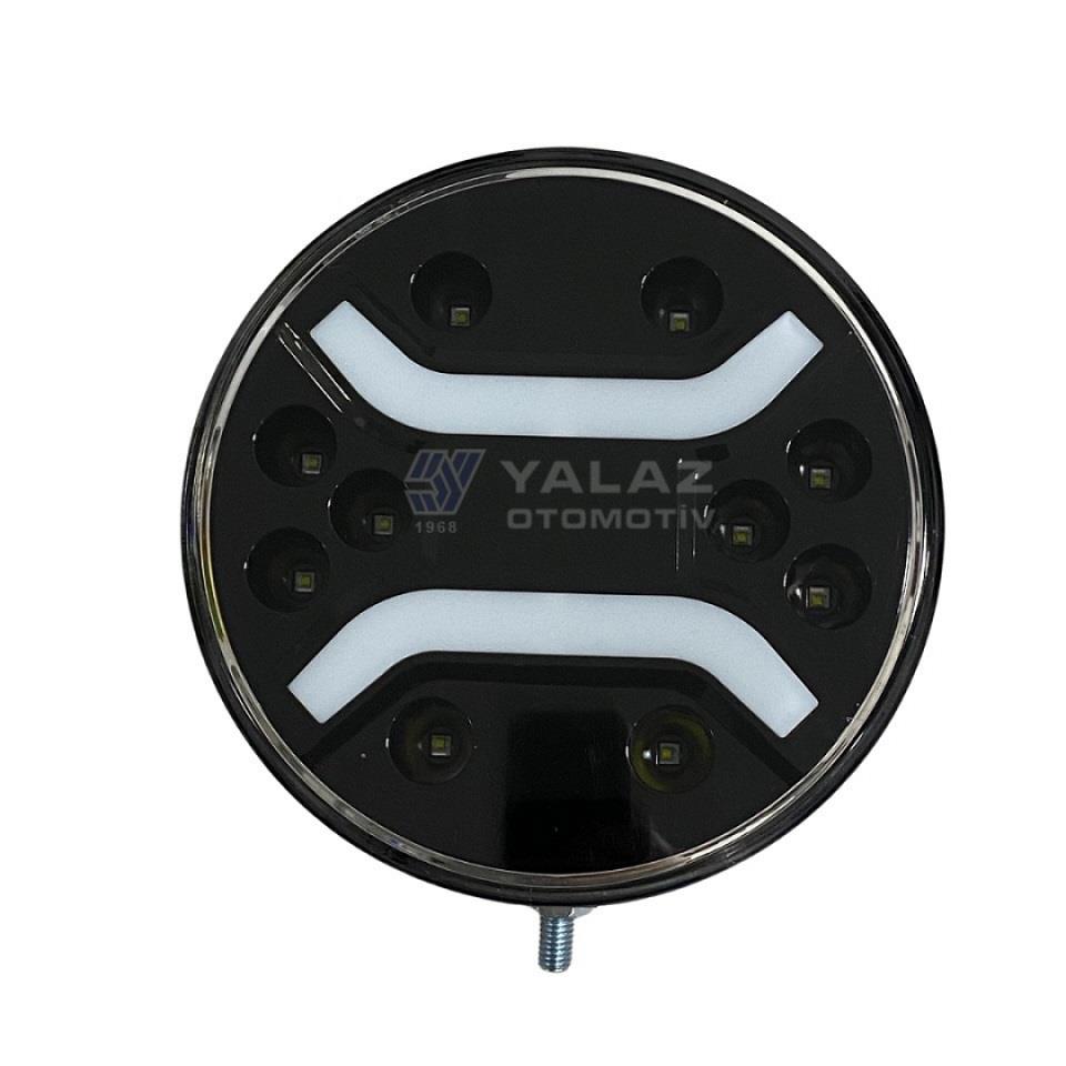 12V-24V LED LAMBA OFF-ROAD (LEDLİ) SARI-BEYAZ (YUVARLAK) (182*69 MM) (SİYAH) 