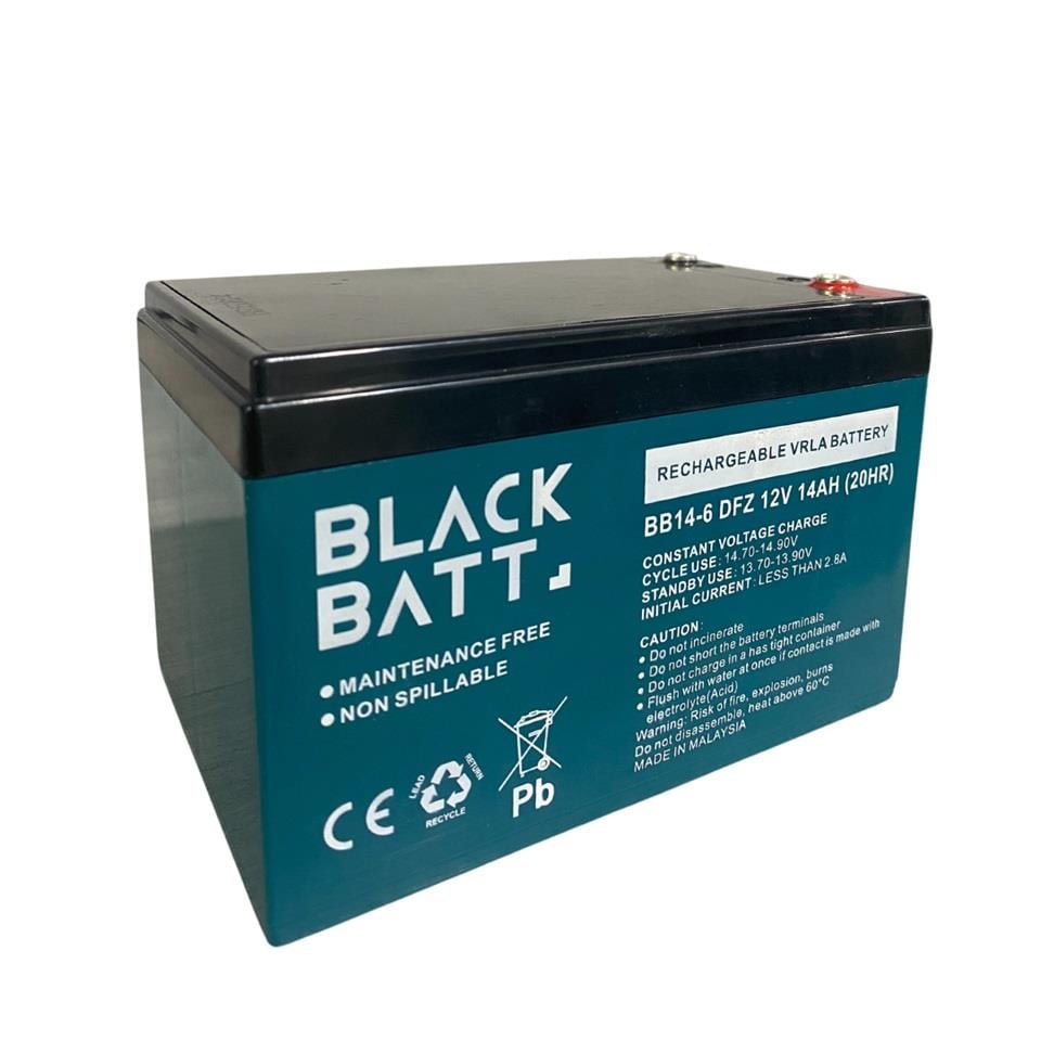 BLACK BATT 12V 14 AH ELEKTRİKLİ BİSİKLET AKÜSÜ DEEP CYCLE (150*101*99) 