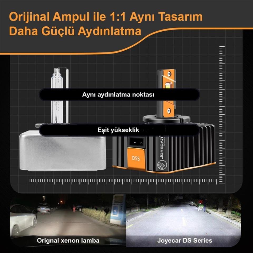 JOYECAR 12V D1S/D1R CSP LED XENON FAR AMPUL SETİ 120W 6000K 20000 LÜMEN