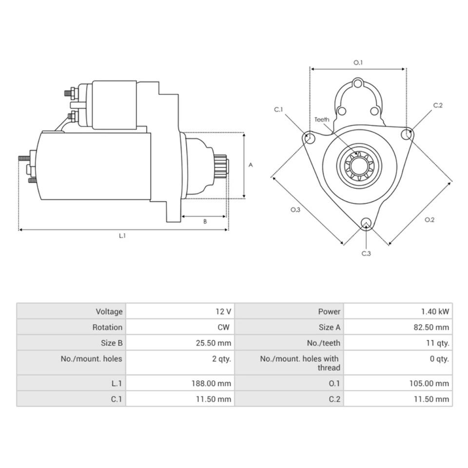 12V MARŞ MOTORU NIPPON DENSO TİPİ 11 DİŞ 1.4 KW DAIHATSU APPLAUSE/CHARADE-KUBOTA-OPEL CORSA D