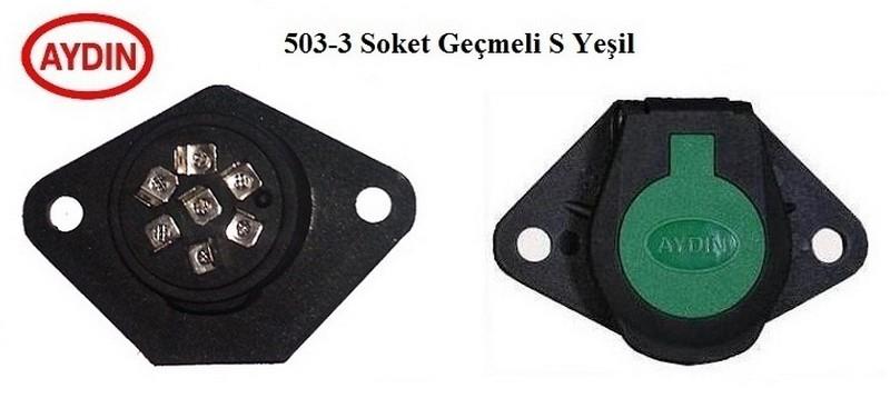 AYDIN TIR DORSE ELEKTRİK SOKETİ (RÖMORK FİŞİ) (7'Lİ DİŞİ FİŞLİ) (PLS YEŞİL) (S TİPİ)