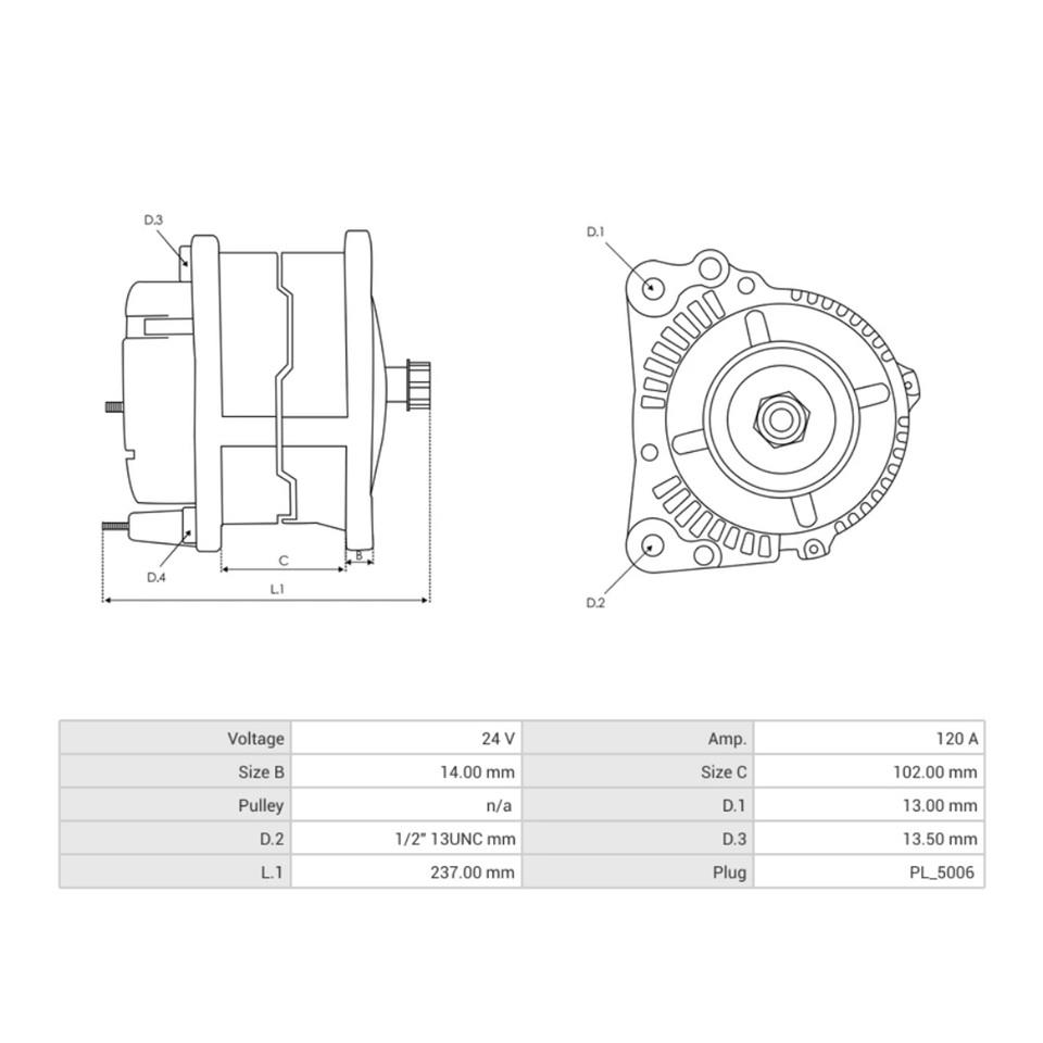 24V ALTERNATÖR DİNAMO PRESTOLITE TİPİ 120 A (5 FİŞ SOKETLİ) (W-L-IG-.-DFM) NEW HOLLAND