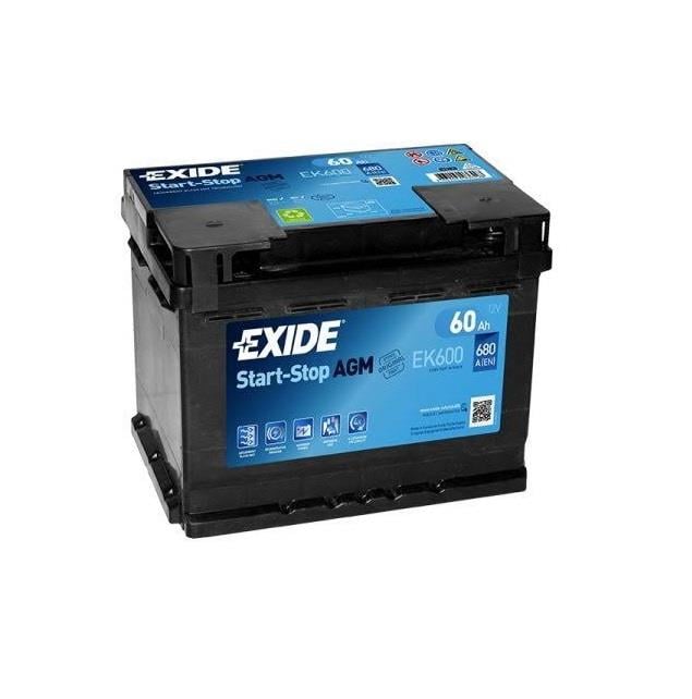 EXIDE 12V 60 AH AKÜ AGM 680 A (EN) (START-STOP) (242*175*190)