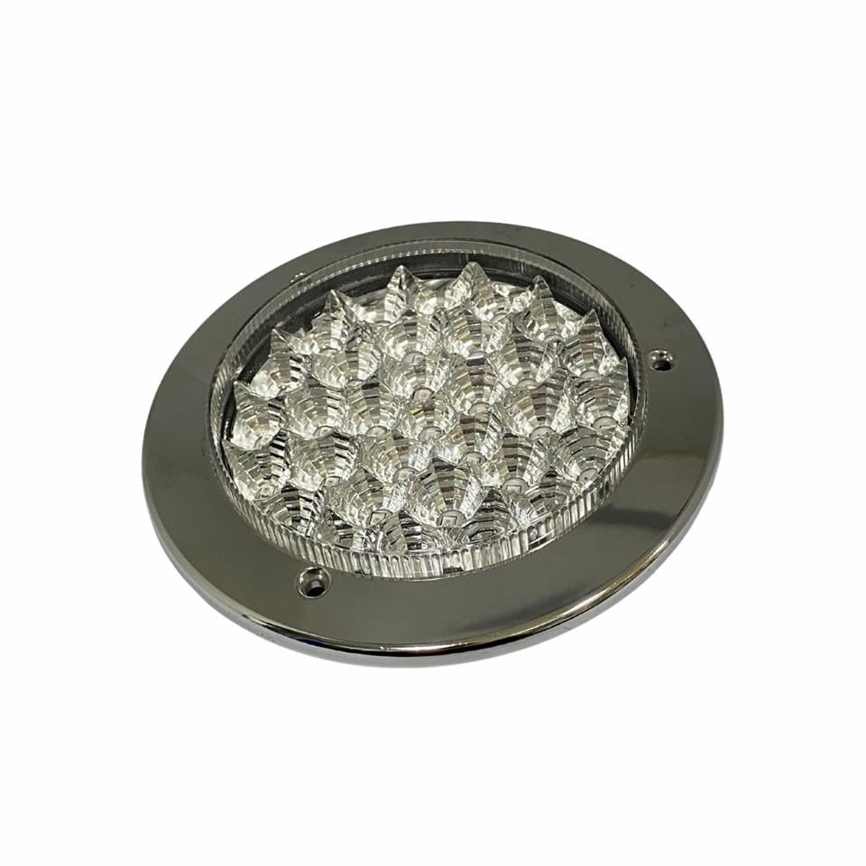 24V STOP LAMBASI YUVARLAK (LEDLİ) (3 FONKSİYONLU) (KIRMIZI-SARI) (153*40 MM) (NİKELAJ)