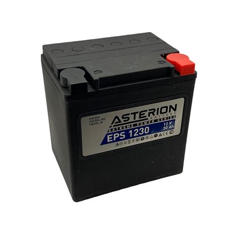ASTERION 12V 30 AH MOTOSİKLET AKÜSÜ AGM SİYAH (168*126*175 MM) (YIX30L-BS)