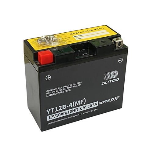 OUTDO 12V 10 AH MOTOSİKLET AKÜSÜ AGM TECH 185 A (EN) (150*70*130) (YT12B-BS) (YT12B-4-MF)