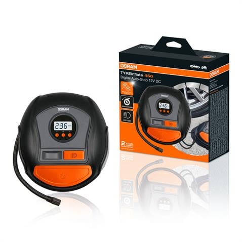 OSRAM 12V LASTİK ŞİŞİRME HAVA KOMPRESÖRÜ 120W (0-100 PSI / 0-6.9 BAR / 3.5 DK) (DİJİTAL)