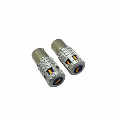 12V-24V 93 AMPUL 6 LEDLİ SARI CANBUS DÜZ TIRNAK (BA15s) (2 AD)
